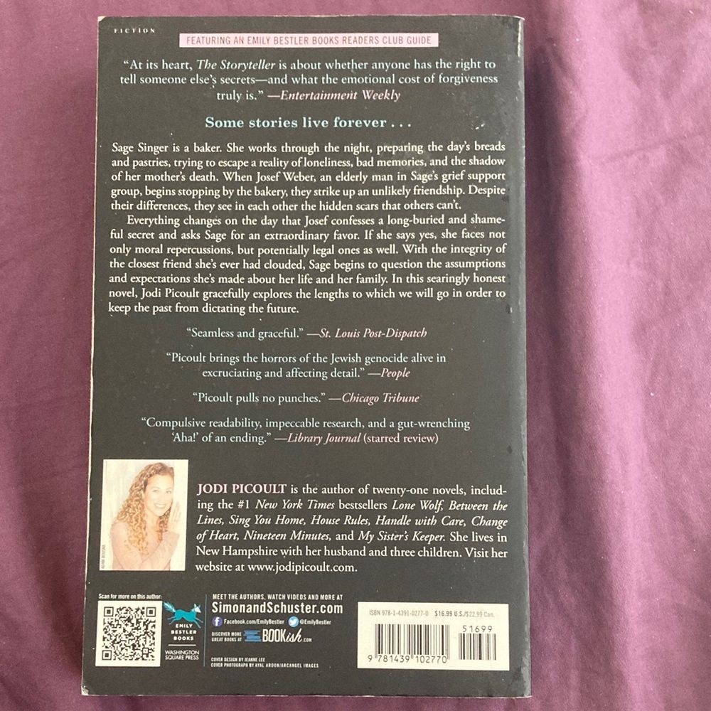 'The Storyteller' Novel - Black Cover - Picture 2 of 4